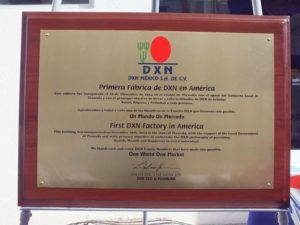 Certificado de apertura Fábrica DXN América en Tlaxcala, México.