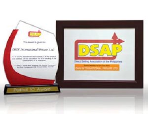 DXN Filipinas ha sido reconocida con el premio "Perfect 10 Award" de la Asociación de Ventas Directas de Filipina. 